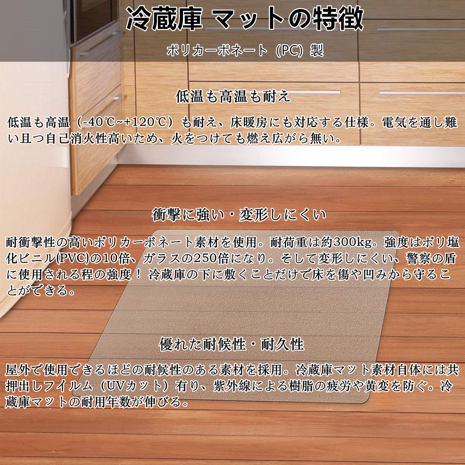 Amazon.co.jp: [ECO SPACE] 冷蔵庫 マット 耐震 キズ防止 凹み防止 床